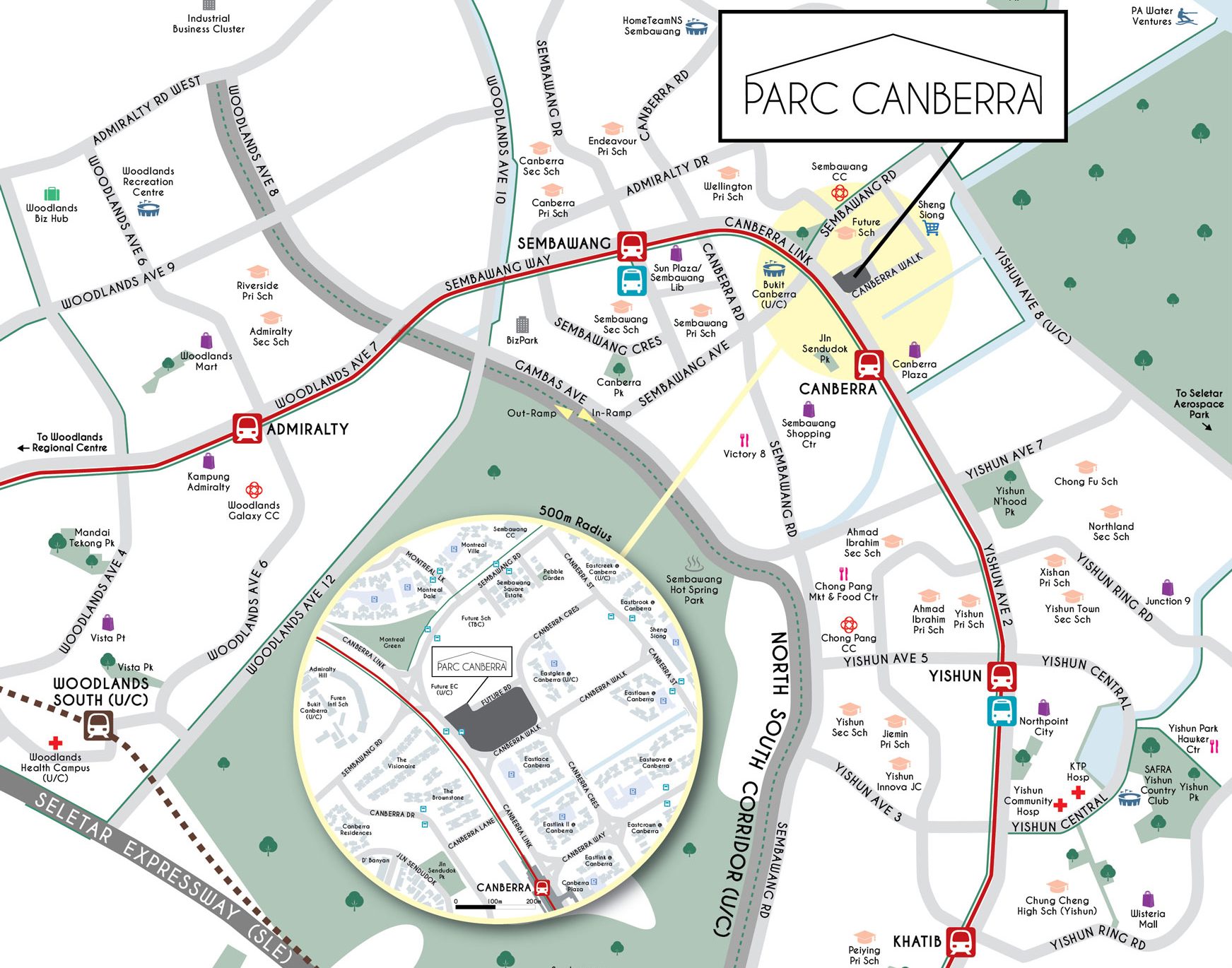 Parc Canberra EC location map singapore