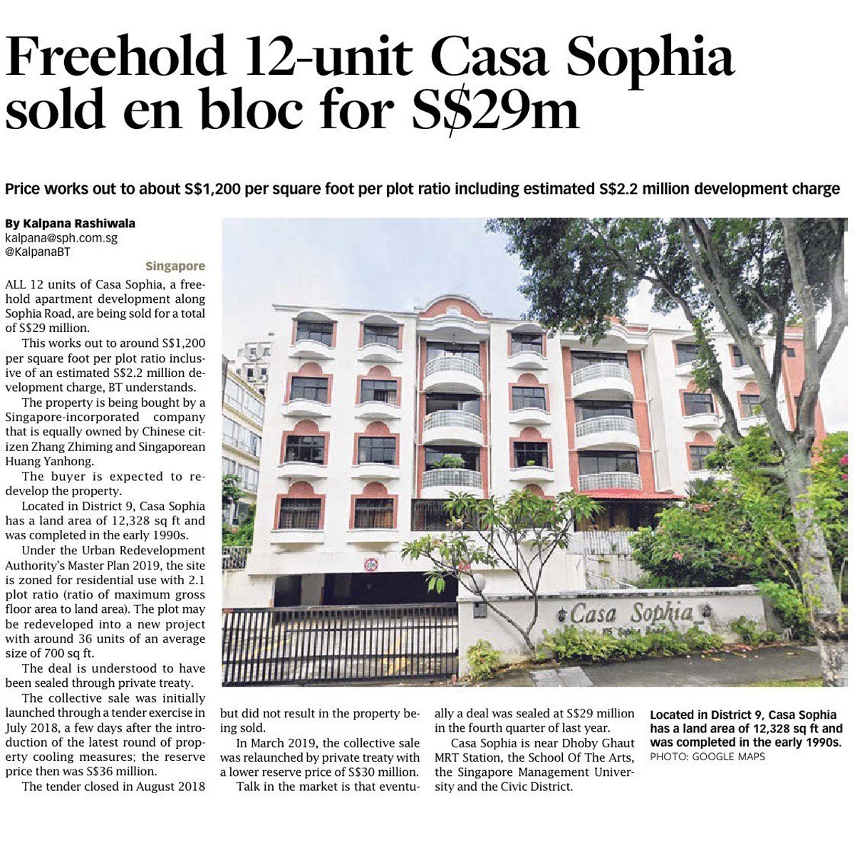 Freehold Casa Sophia Enbloc