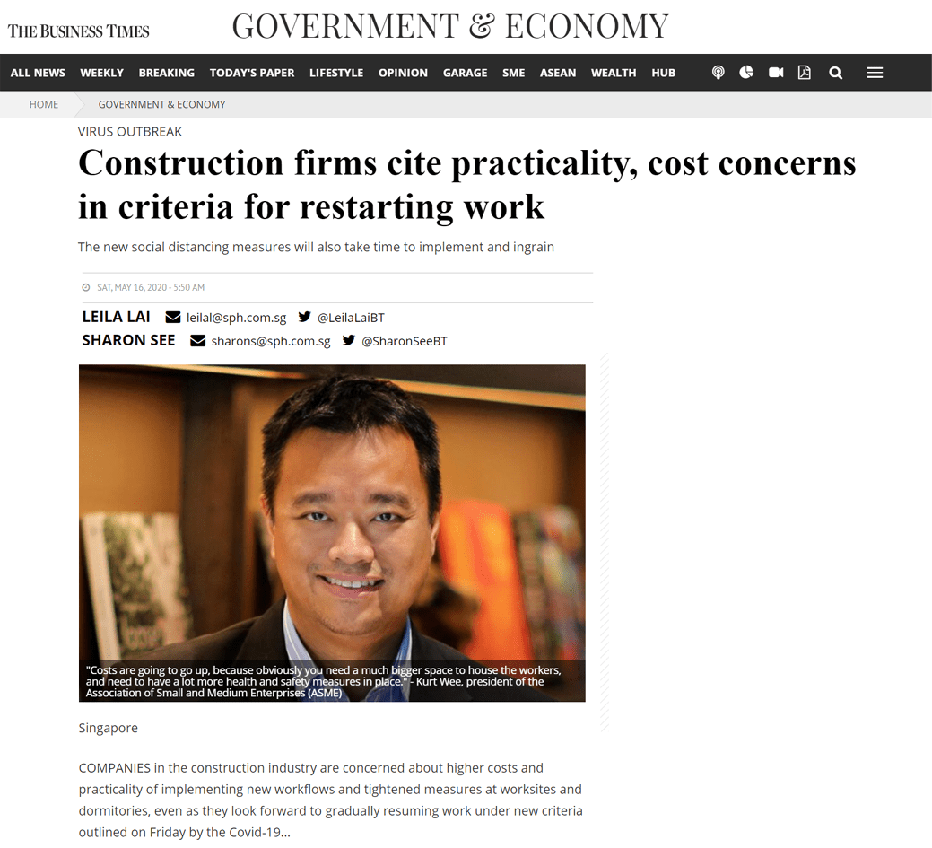 Construction firms cite practically, cost concerns in criteria for restarting work after Singapore COVID-19 Circuit Breaker Period