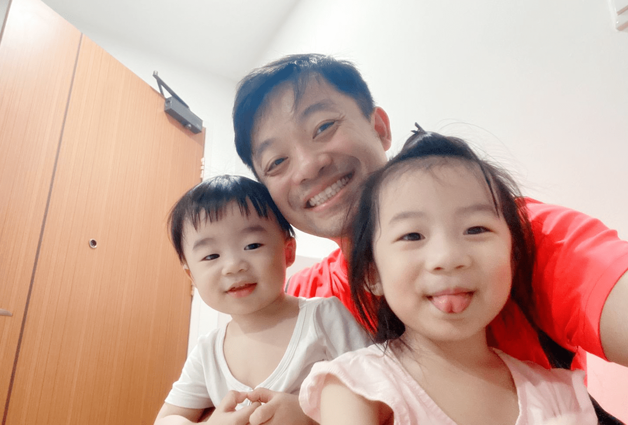 Singapore real estate agent career path journey - Darren Ong Photo with children