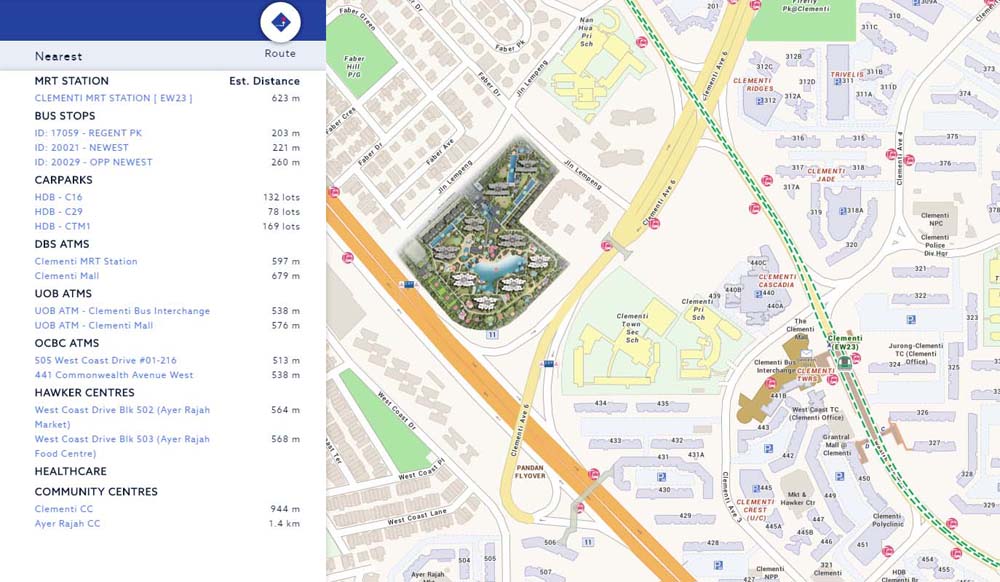 Parc Clematis Location Map