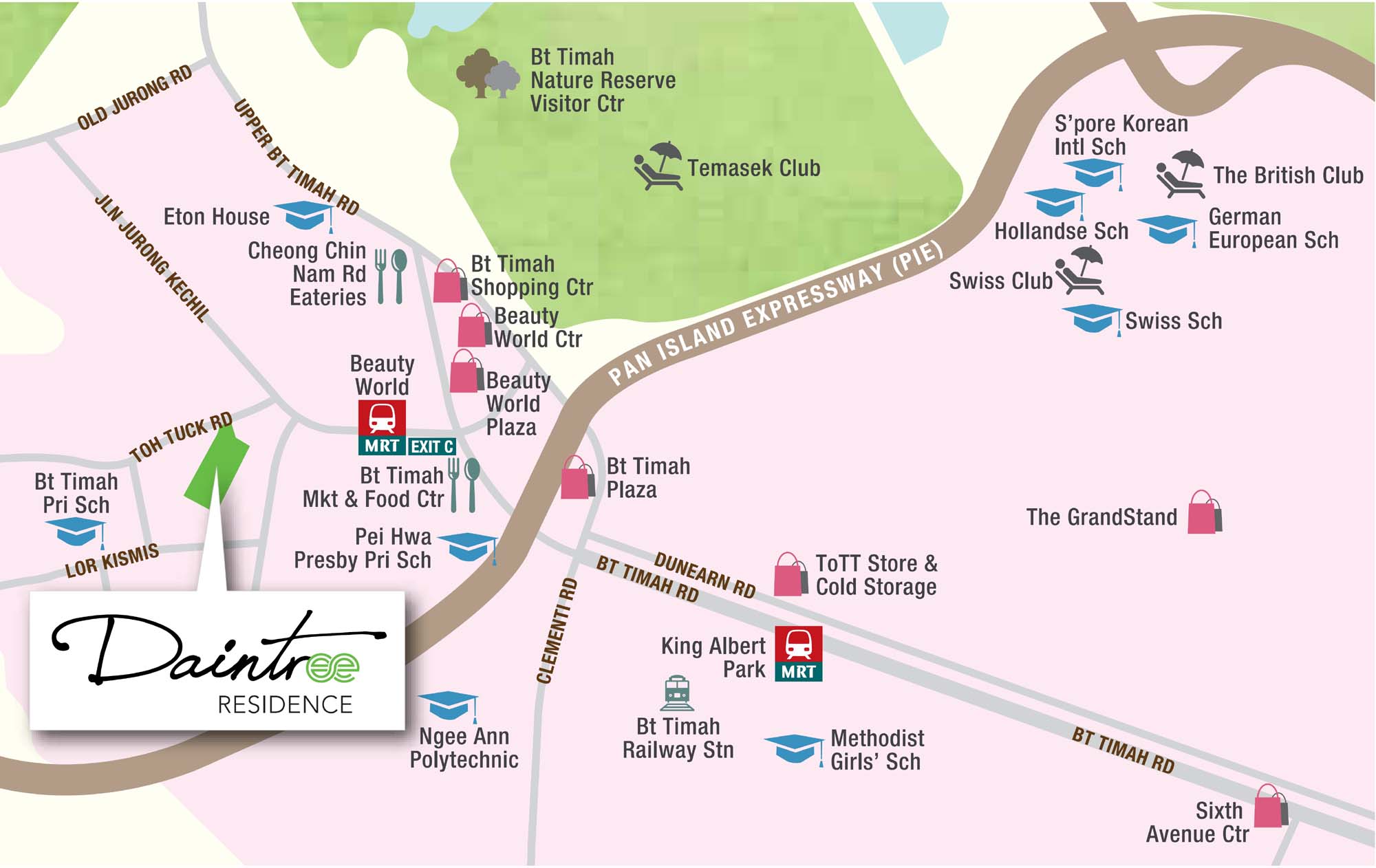 Daintree Residence New Launch Condo Location Map at District 21 Toh Tuck Road