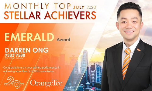 Darren Ong OrangeTee & Tie Property Agent +6593839588 July 2020 Emerald Award