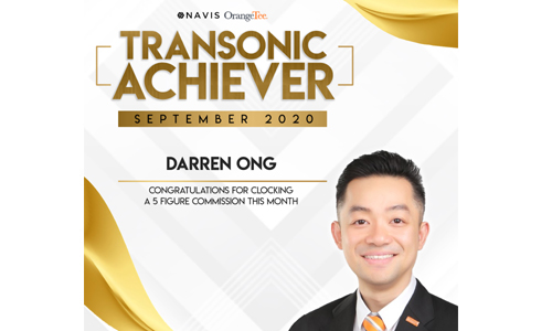 Darren Ong OrangeTee & Tie Property Agent +6593839588 September 2020 Transonic Award