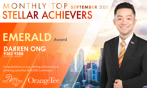 Darren Ong Property Agent +6593839588 - 2020 OrangeTee Emerald Award