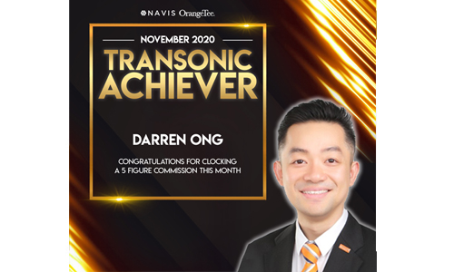 Darren Ong OrangeTee & Tie Property Agent +6593839588 November 2020 Transonic Award