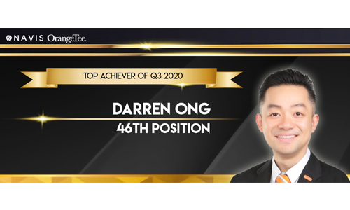 Darren Ong OrangeTee & Tie Property Agent +6593839588 Quarter 3 of 2020 Award