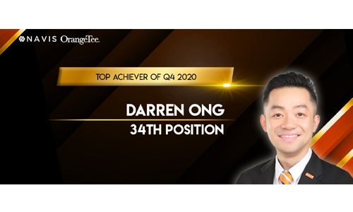 Darren Ong OrangeTee & Tie Property Agent +6593839588 Quarter 4 of 2020 Award