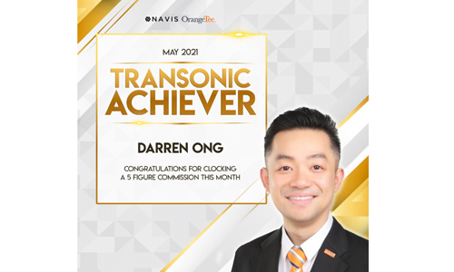 Darren Ong OrangeTee & Tie Property Agent +6593839588 May 2021 Transonic Award