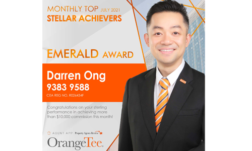 Darren Ong Singapore Property Agent July 21 Emerald Award