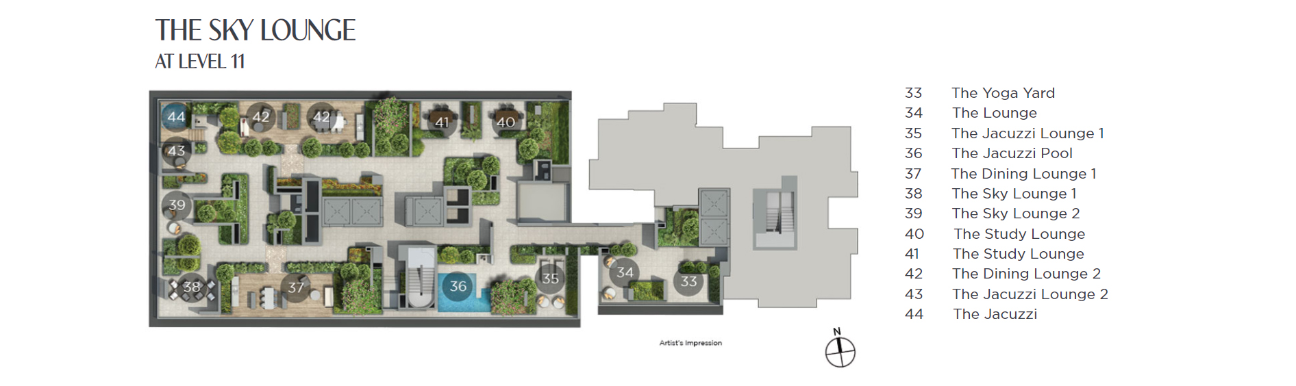 Liv @ MB Level 11 Sky Lounge Facilities Siteplan