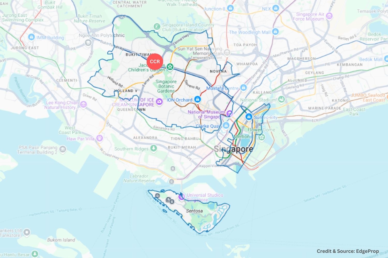 Singapore Core Central Region Map