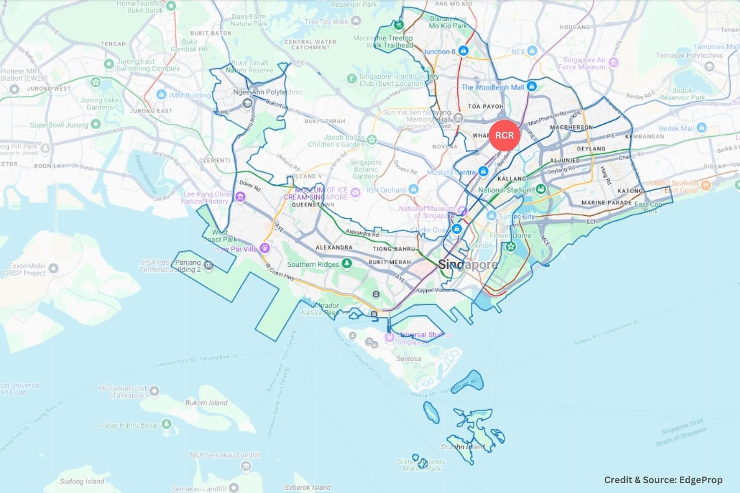 Singapore Rest of Central Region Map