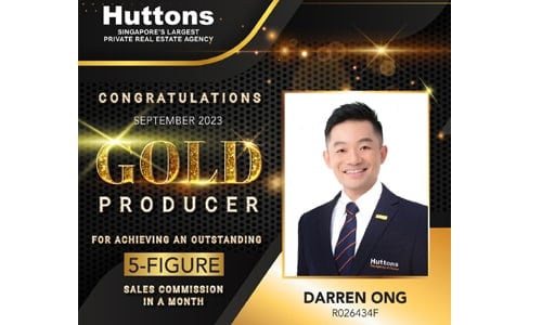 Darren Ong Singapore Property Agent Gold Award 55 - Sept 2023