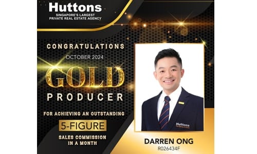 Darren Ong Singapore Property Agent Gold Award 65 - Oct 2024