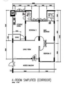 348 Woodlands Ave 3 - HDB 4 Room For Sale - Floor plan