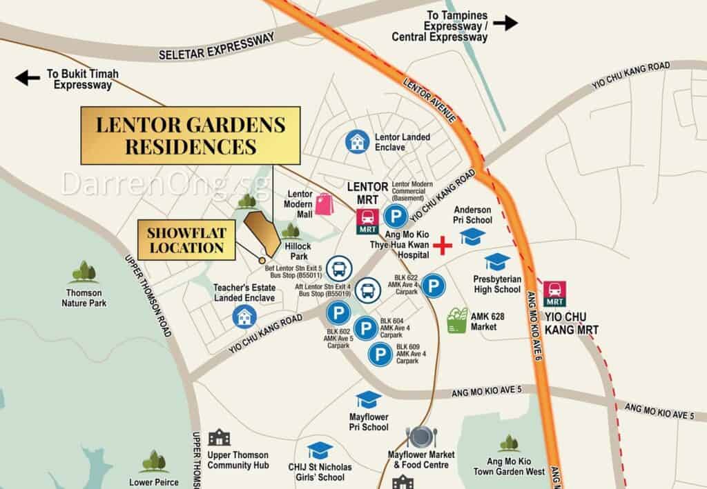 Lentor Gardens Residences - Location Map in District 26 by Kingsford Huray Development Pte Ltd