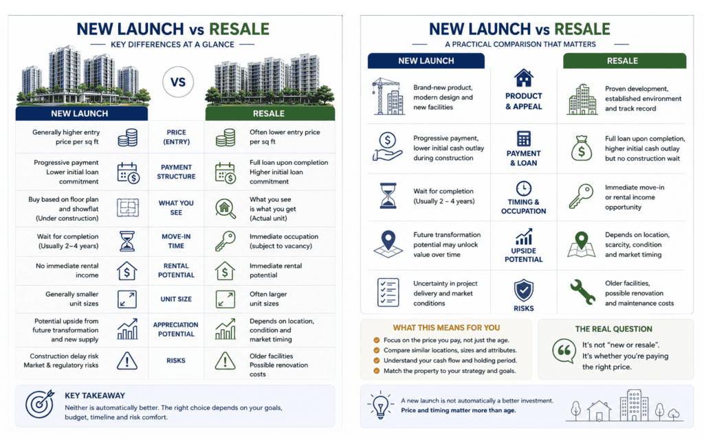New Launch Vs Resale - Key differences at a glance